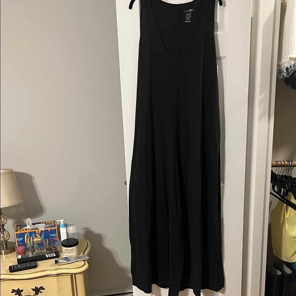 Natural Life Charcoal Gray Oversized Wide Leg Jumpsuit Sz OS